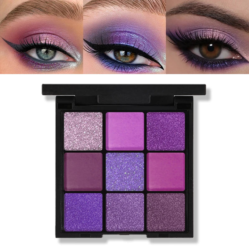 Eyeshadow Palette Purple Glitter Pearlescent Matte Eye Shadow Shimmer
