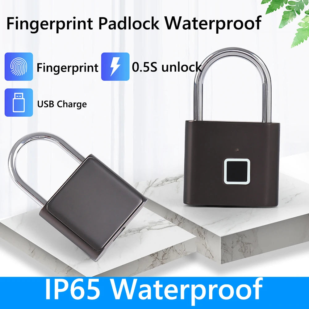 Keyless Fingerprint Lock with Smart Padlock Waterproof Door Lock