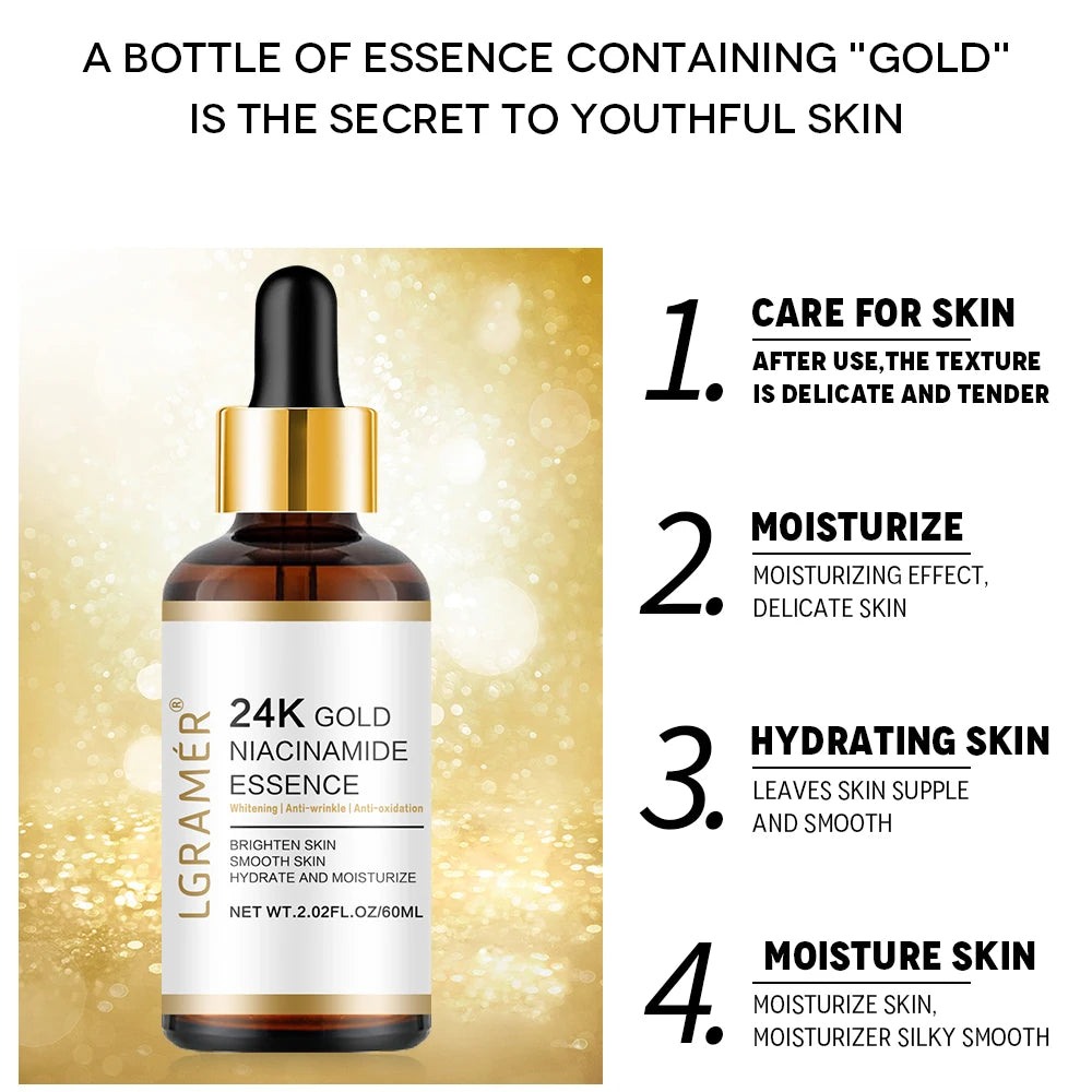 24k Gold Nicotinamide Hyaluronic Acid Anti-aging Facial Collagen Essence