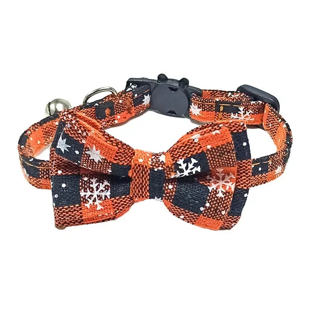 Pet Breakaway Cat Collar Bow Tie and Bell Cute Plaid
Christmas Red Elastic Adjustable Dog Collar With Sash Small Bell For Cats