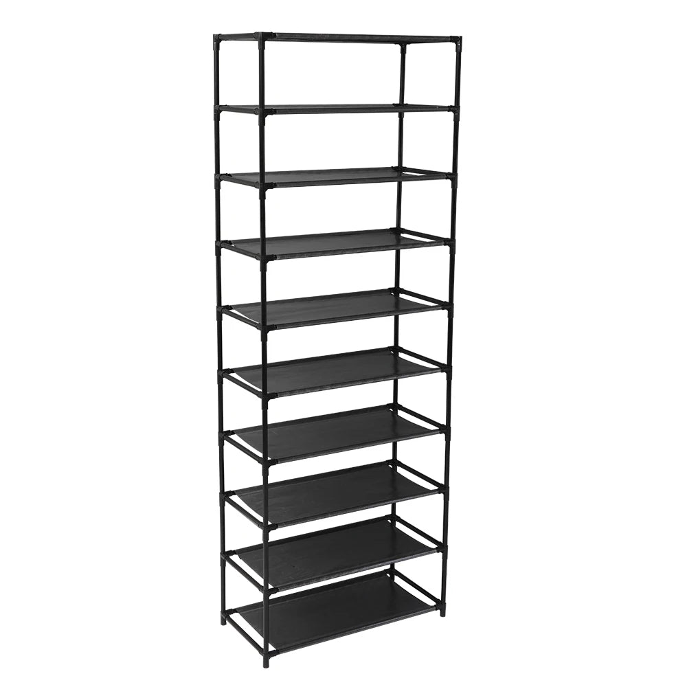 10 Tier Stackable Shoe Rack Storage Shelves
Stainless Steel Frame Holds 50 Pairs Of Shoes