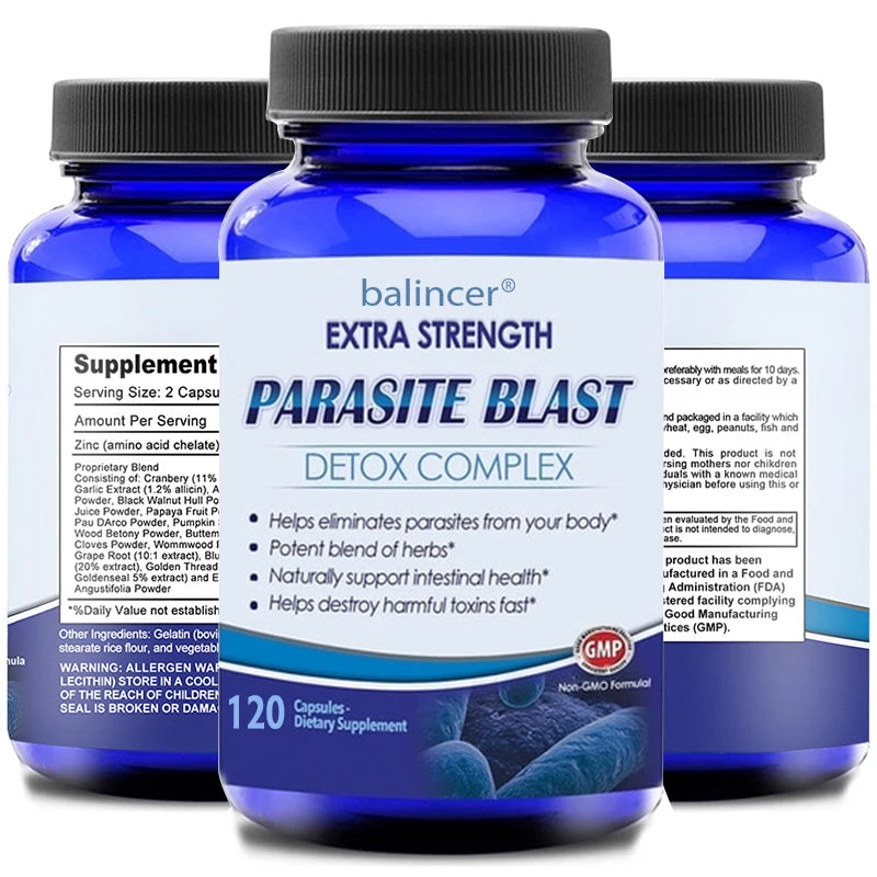 Parasite Cleanse Gut Detox Complex Supports Gut Cleansing -
Removes Parasites From The Body and Helps with Immune Health