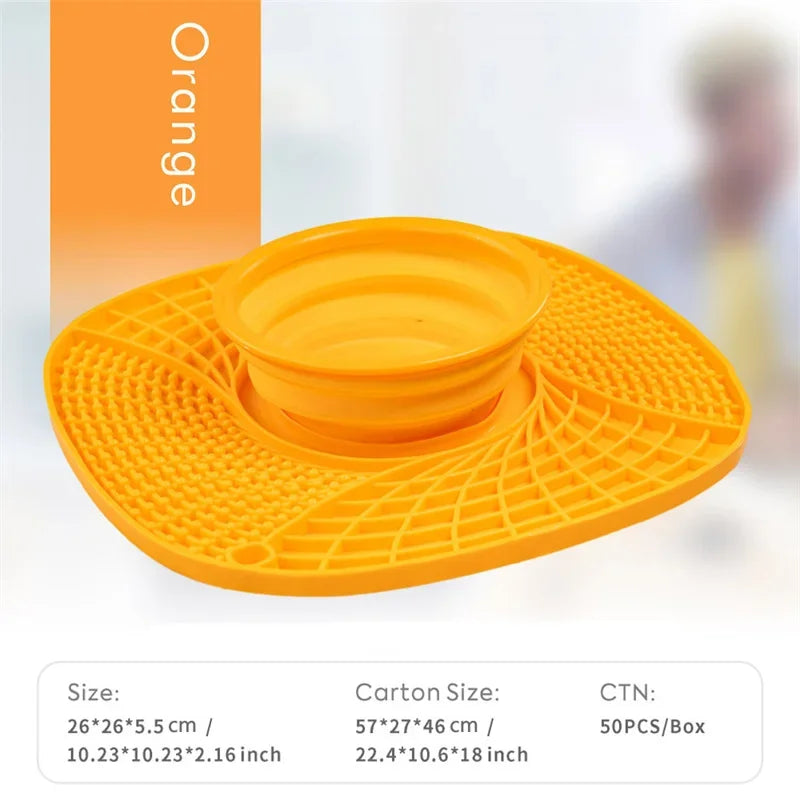 Dog Bowls Folding Pet Bowl Slow Food Bowl Silicone Dog Stuff
Dog Licking Mat Bowl Anti Gluten Feeding and Water Dog Accessories