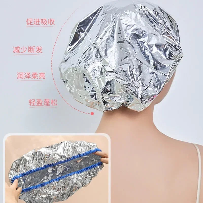 1pcs Self-heating Tin Foil Hat Heating Steam Hair Mask Cap