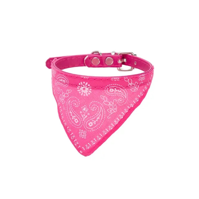 Pet Dog Neck Scarf Puppy Cat Dog Collar Bandana Collar
Scarf with Leather Collar Accessories Adjustable