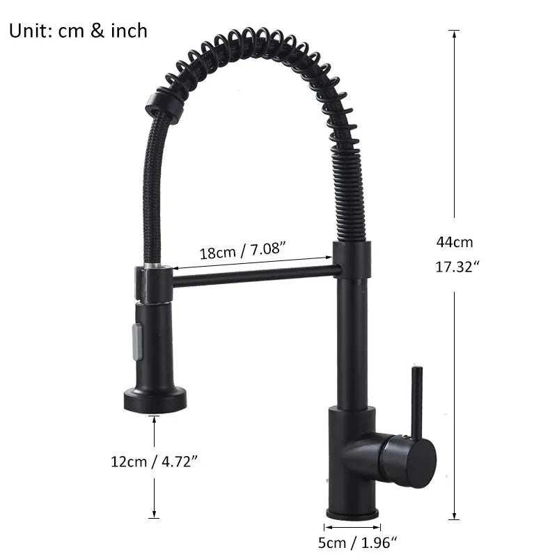 Matte Black Pull Down Kitchen Faucet Chrome Dual Modes Nozzle Hot Cold
Water Mixer Crane Tap Brass Spring Kitchen Sink Faucets