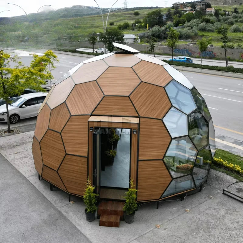 wooden honeycomb glass dome house for luxury hotel tents