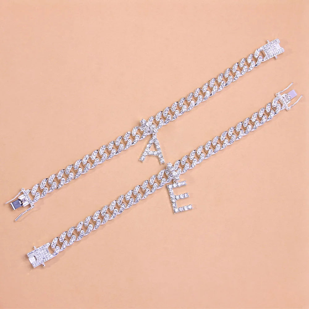 Pendant Crystal Anklet Bracelet Iced Out Jewelry