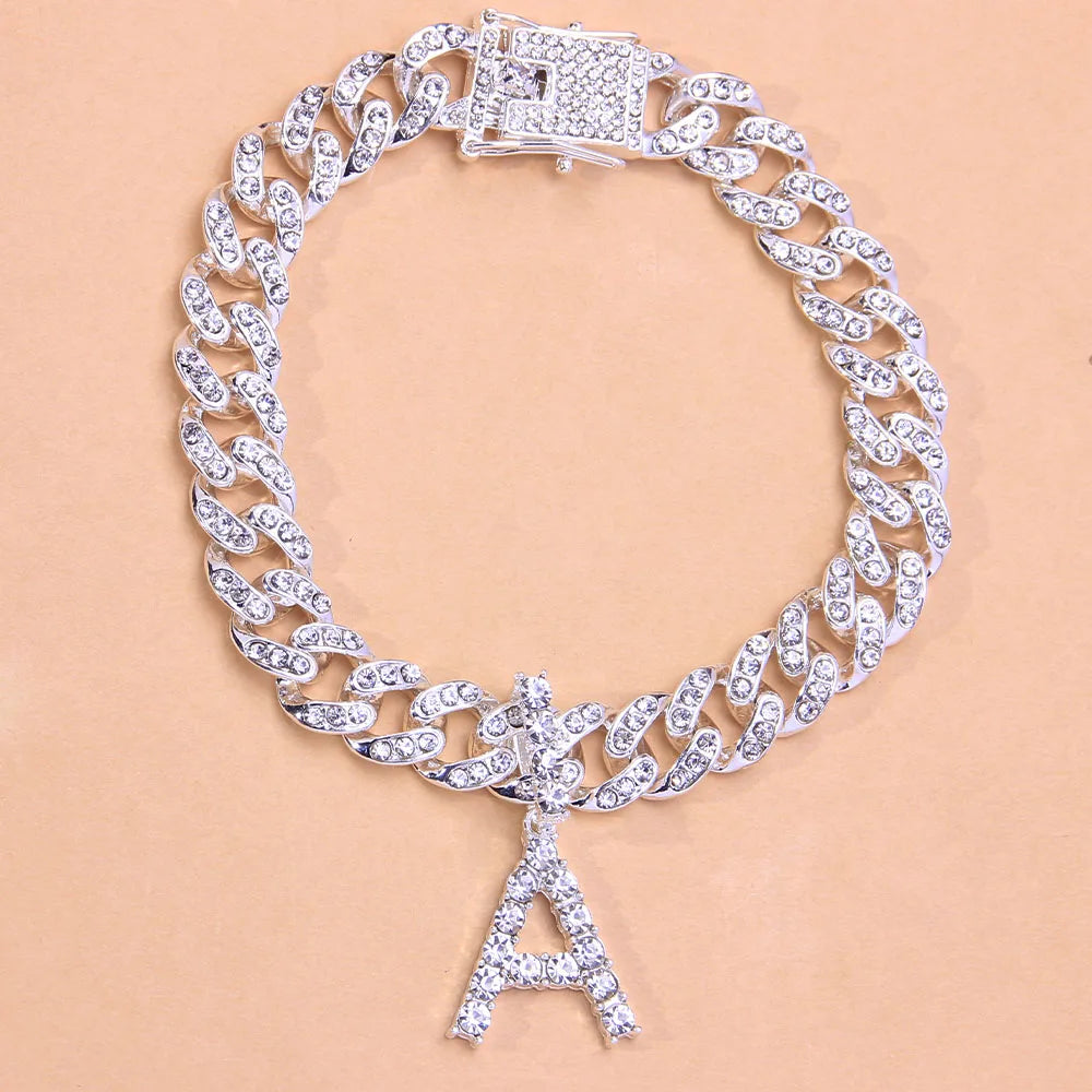 Pendant Crystal Anklet Bracelet Iced Out Jewelry