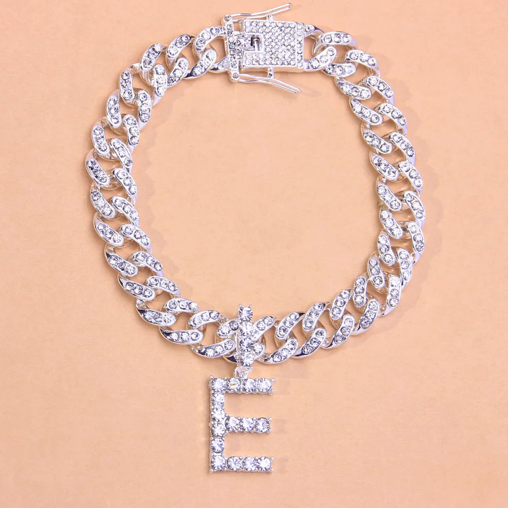 Pendant Crystal Anklet Bracelet Iced Out Jewelry