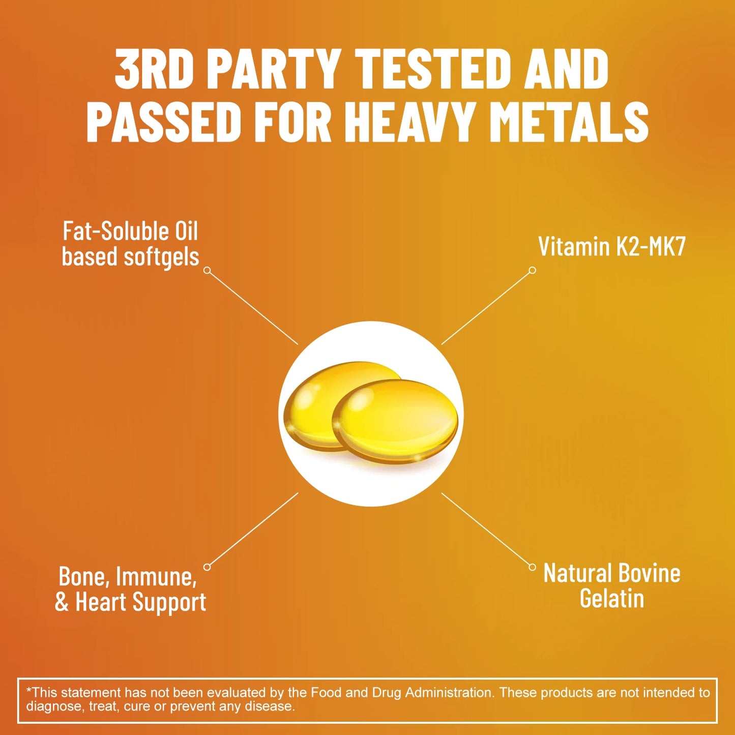 Vitamin D3 + K2 - Help Regulate Calcium Metabolism Promote
 Bone Teeth and Skin Health Support Immunity - 120 Capsules