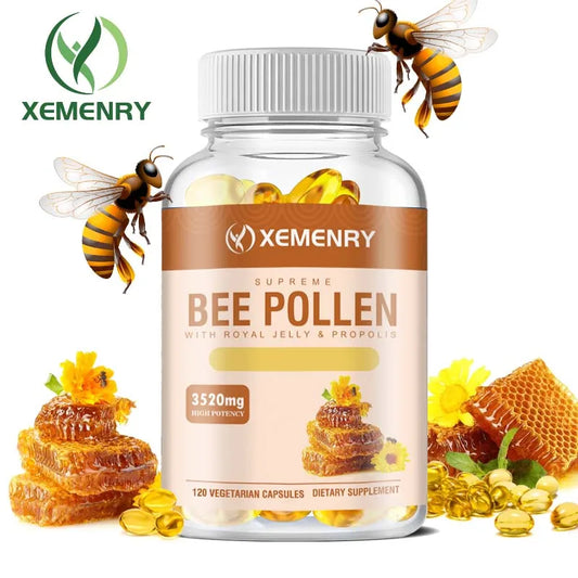 Bee Pollen Supplement - Relieve Joint Inflammation,
 Enhance Immunity, Antioxidant - 120 Capsules