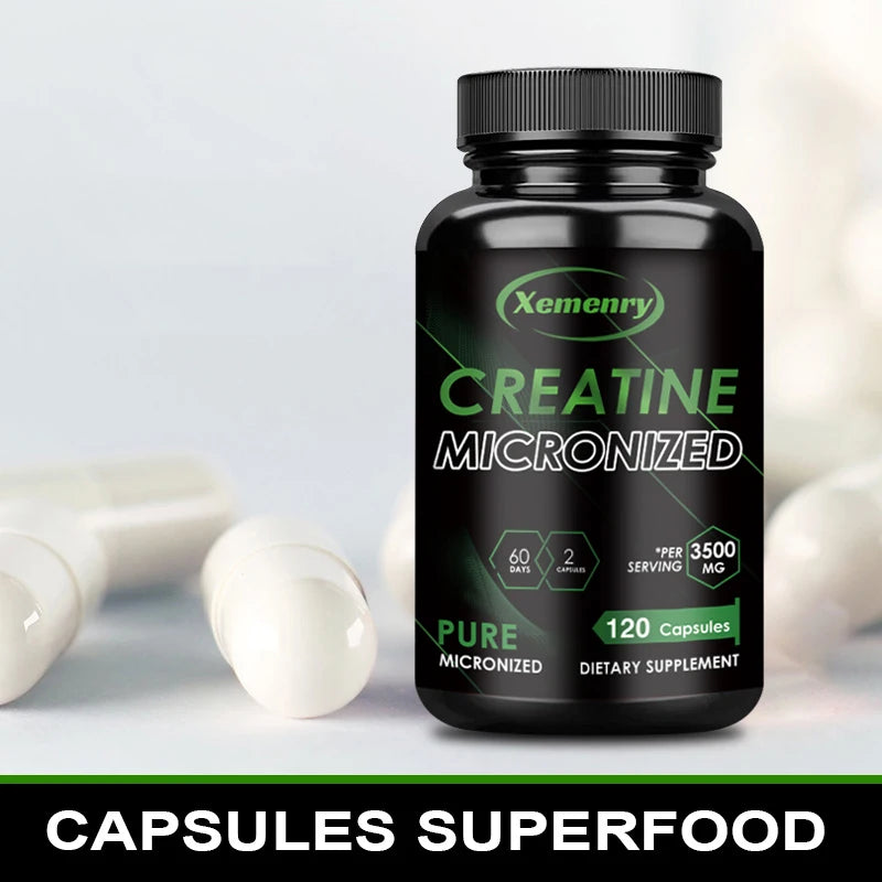 Creatine Monohydrate -
Increase Strength, Build Muscle and Improve Performance, Explosive Power for Men - 120 Capsules
