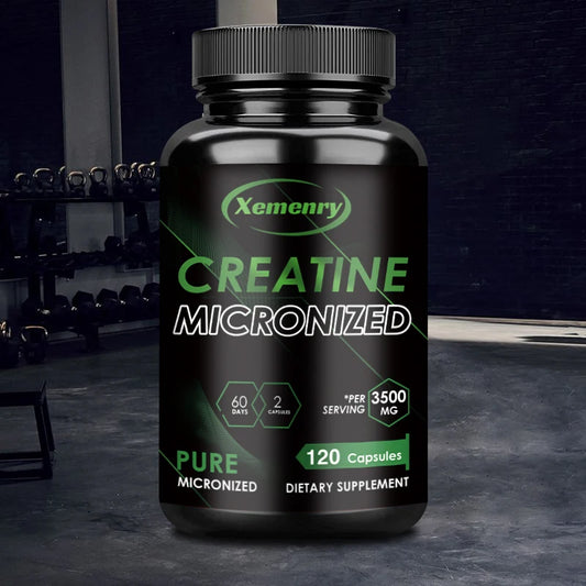 Creatine Monohydrate -
Increase Strength, Build Muscle and Improve Performance, Explosive Power for Men - 120 Capsules