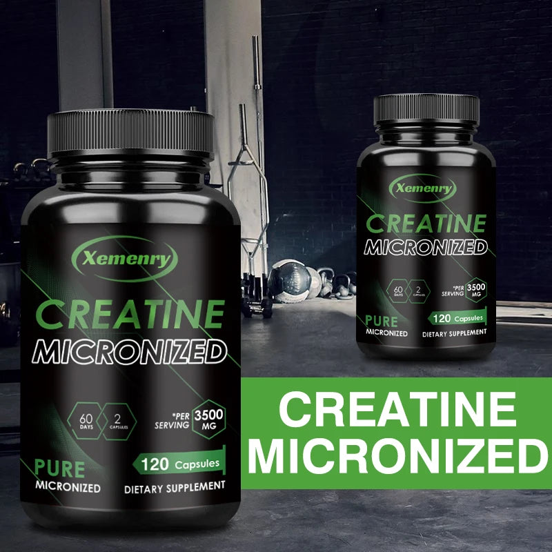 Creatine Monohydrate -
Increase Strength, Build Muscle and Improve Performance, Explosive Power for Men - 120 Capsules