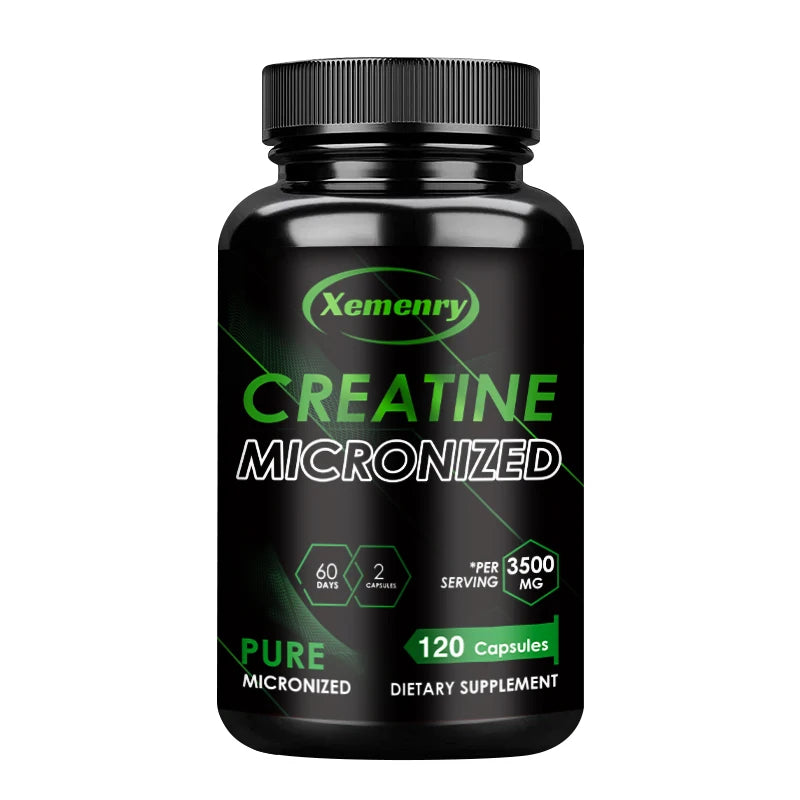 Creatine Monohydrate -
Increase Strength, Build Muscle and Improve Performance, Explosive Power for Men - 120 Capsules