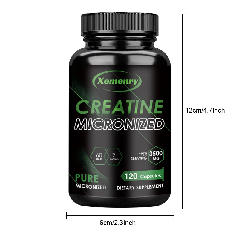 Creatine Monohydrate -
Increase Strength, Build Muscle and Improve Performance, Explosive Power for Men - 120 Capsules