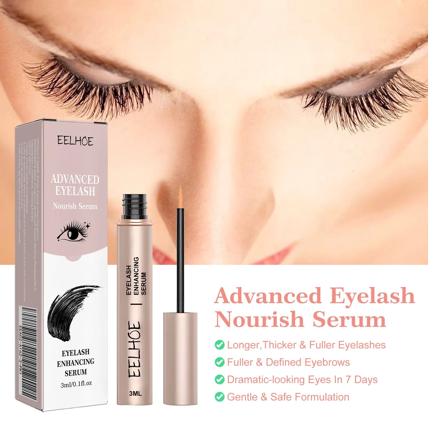 3ml Eyelash Growth Serum Curl Lengthening Makeup Enhancer  Thicken Eyelash Serum