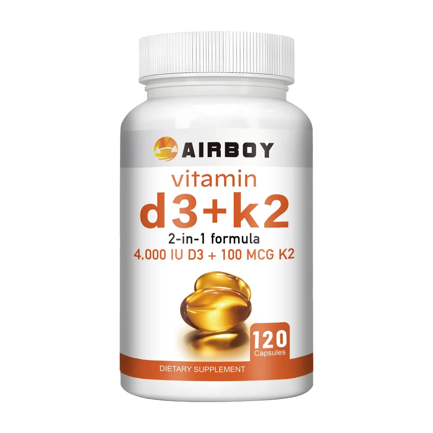 Vitamin D3 + K2 - Help Regulate Calcium Metabolism Promote
 Bone Teeth and Skin Health Support Immunity - 120 Capsules