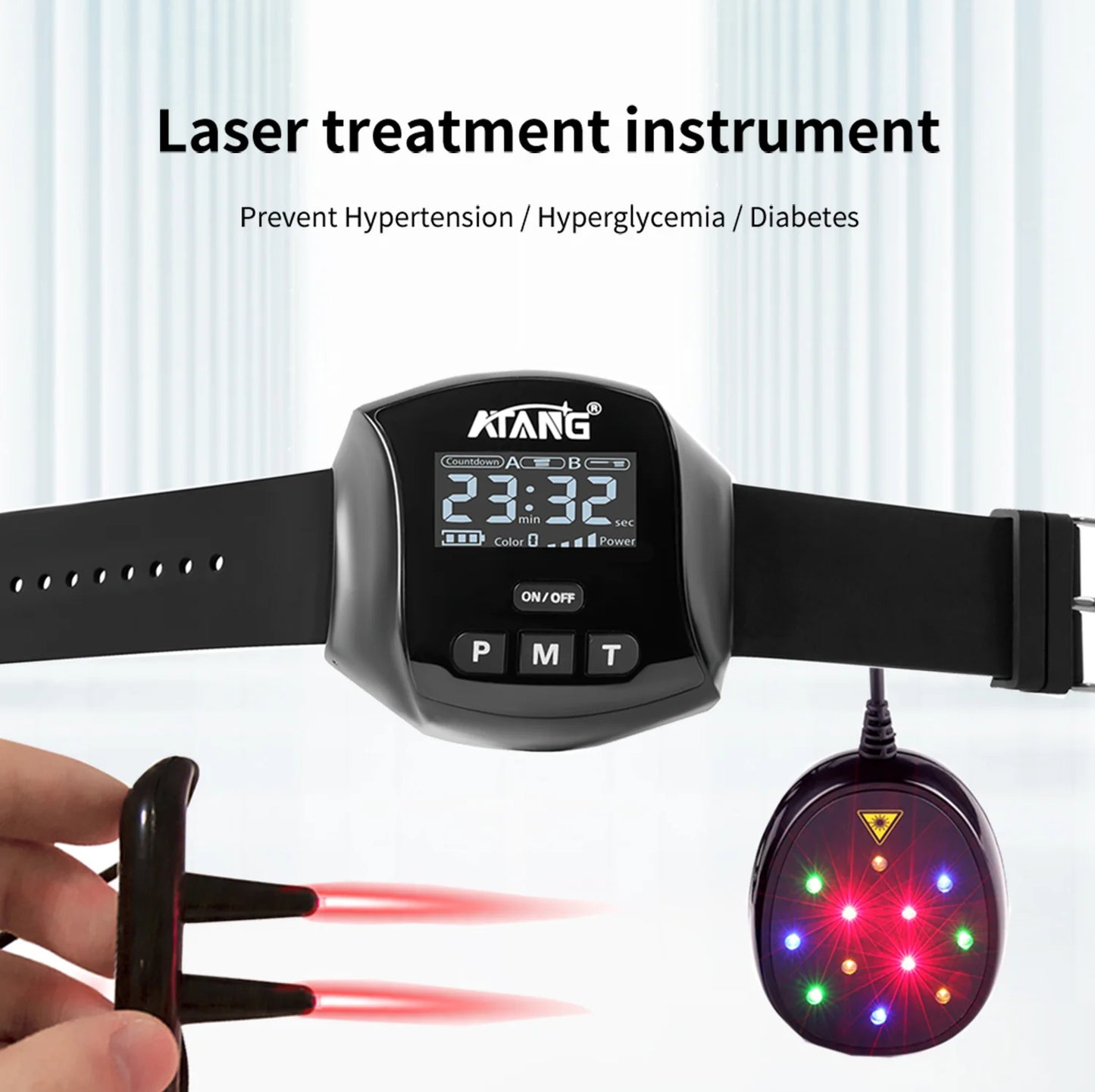 High-tech Laser Therapy W high blood hypertension Laser Machine for Blood Vessel Blockage
4 Colors 12 Diodes Watch, Diabetes, Stimulates Collagen Growth