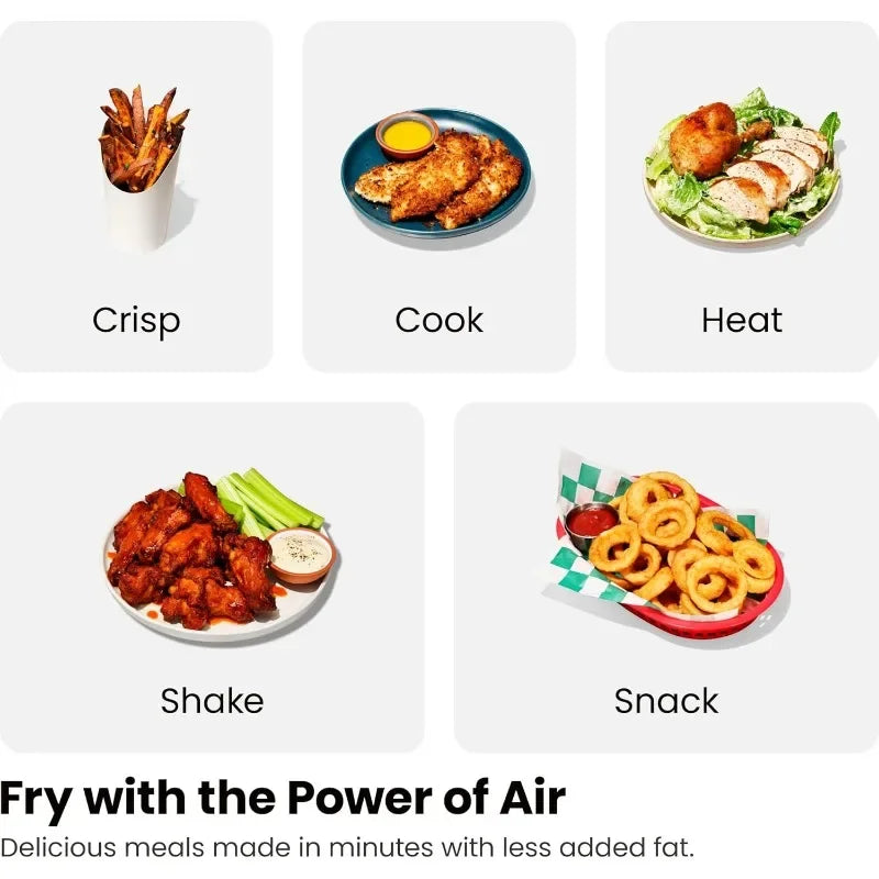 6 Quart Dual Basket Air Fryer - Digital Touchscreen, Smart Sync Finish, Hi-Fry, Auto Shutoff, 2 Independent 3QT Nonstick