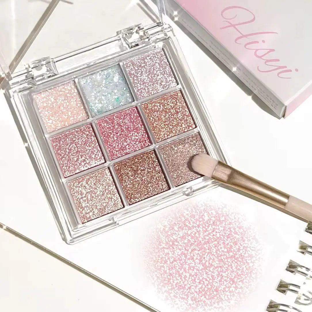 Pearlescent fine glitter highlighter dazzling smart eyeshadow palette