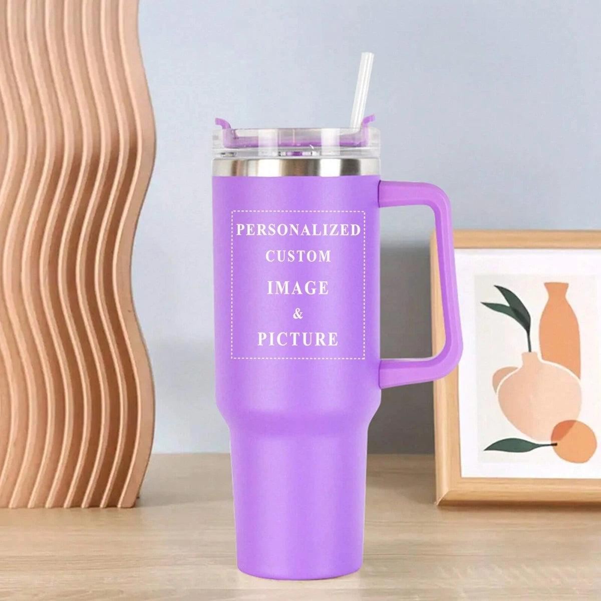 Customed Picture 40oz Insulated Water Portable Bottle Stainless Steel Tumbler Coffee Cup Travel  Water Cups
