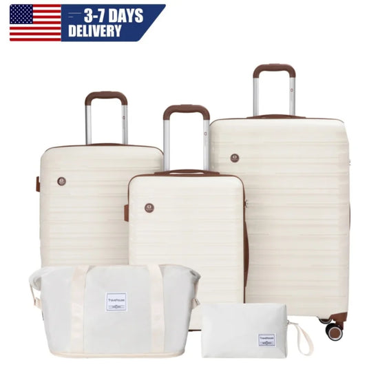 Luggage Sets 5 Piece,Suitcases with Double Spinner Wheels and TSA Lock,Hardcase 3 set
 Luggage with Travel Duffle Bag