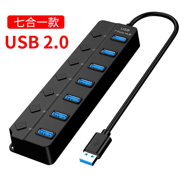 USB Hub 3.0 2.0 Multi USB High Speed Splitter Adapter
 4/7 Port Multiple Expander With Switch For PC Computer Accessories
