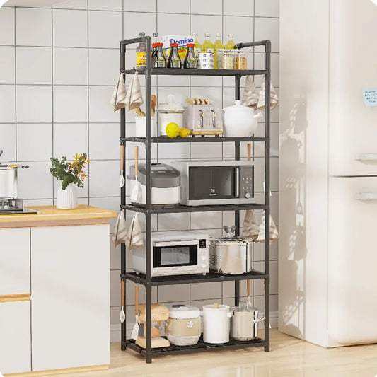 Floor Standing Storage Rack Kitchen Bathroom Microwave Rack Multi Functional