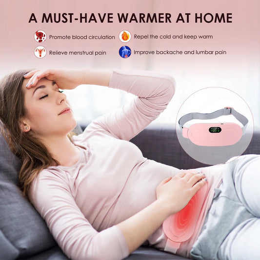 Electric Abdominal Massager Belt for Female
Hot Compress  Menstrual Period Warm Stomach Uterus Thermal Pad Pain Relief Vibrator