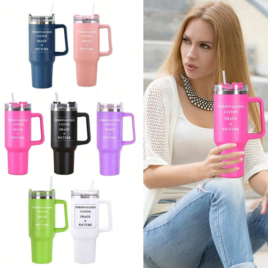 Customed Picture 40oz Insulated Water Portable Bottle Stainless Steel Tumbler Coffee Cup Travel  Water Cups