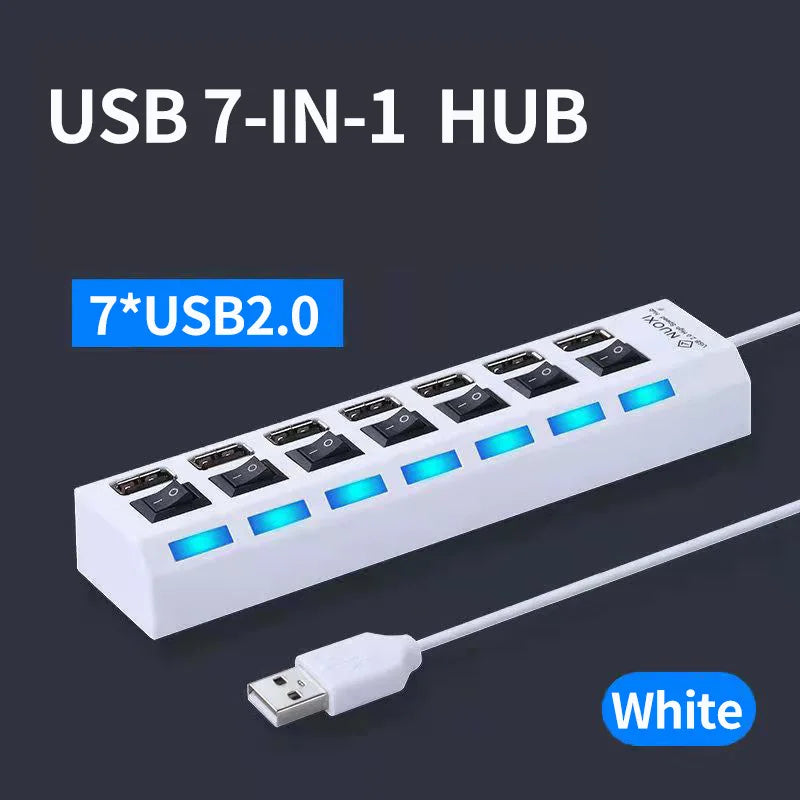 USB Hub 3.0 2.0 Multi USB High Speed Splitter Adapter
 4/7 Port Multiple Expander With Switch For PC Computer Accessories