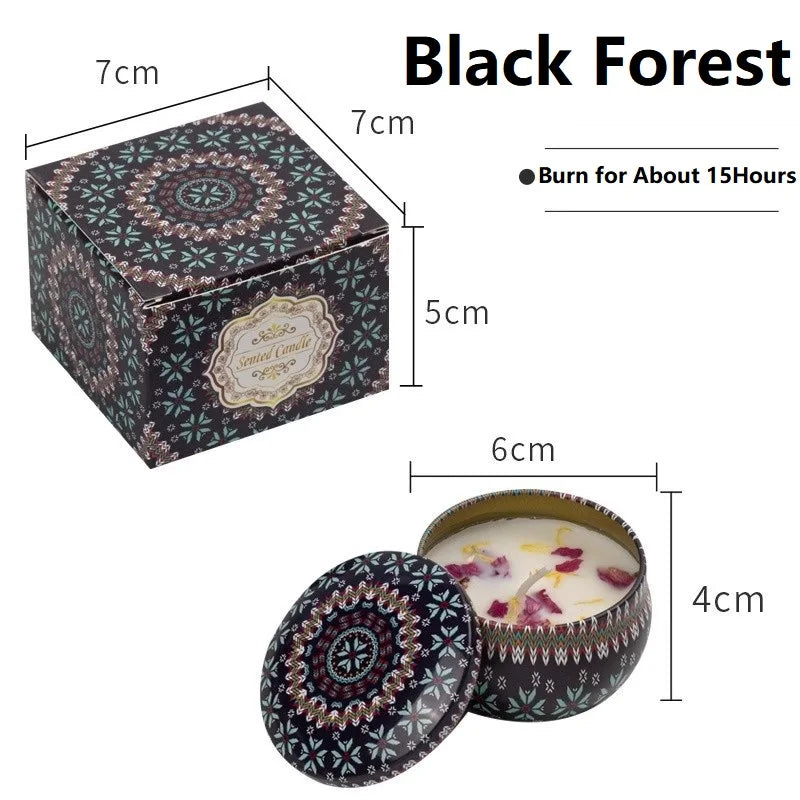 1/4PCS Vintage Scented Candles Soy Wax Candle Jars Flower Fragrance Scent