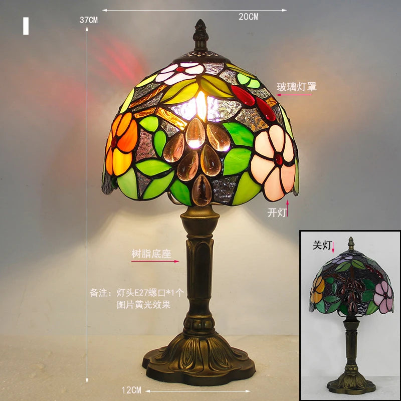 Retro Stained Glass Lamp Table