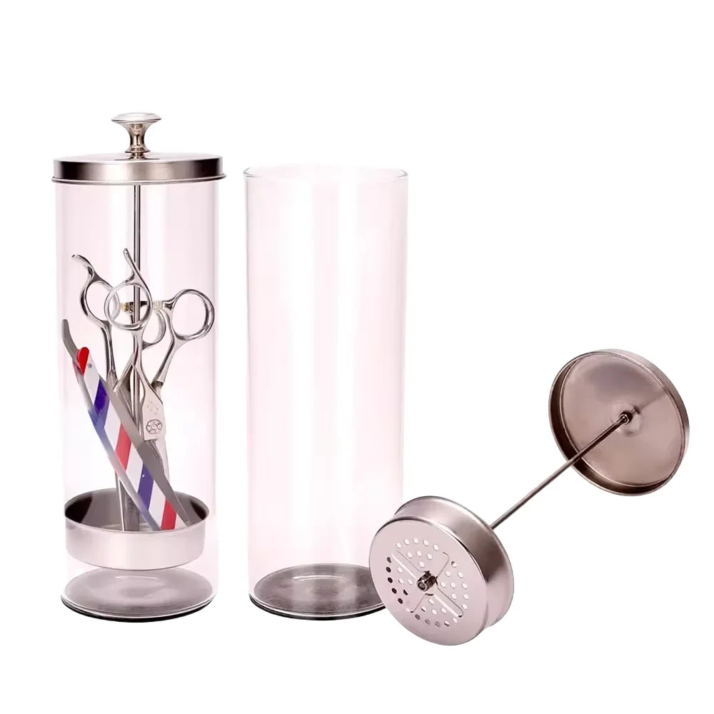 Beauty Hair Stainless Steel Glass Disinfection Jar Filter Clean Sterilization