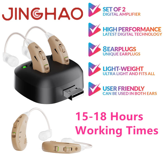 Rechargeable Hearing Aids  Hearing Amplifier Behind The Ear Sound Enhance