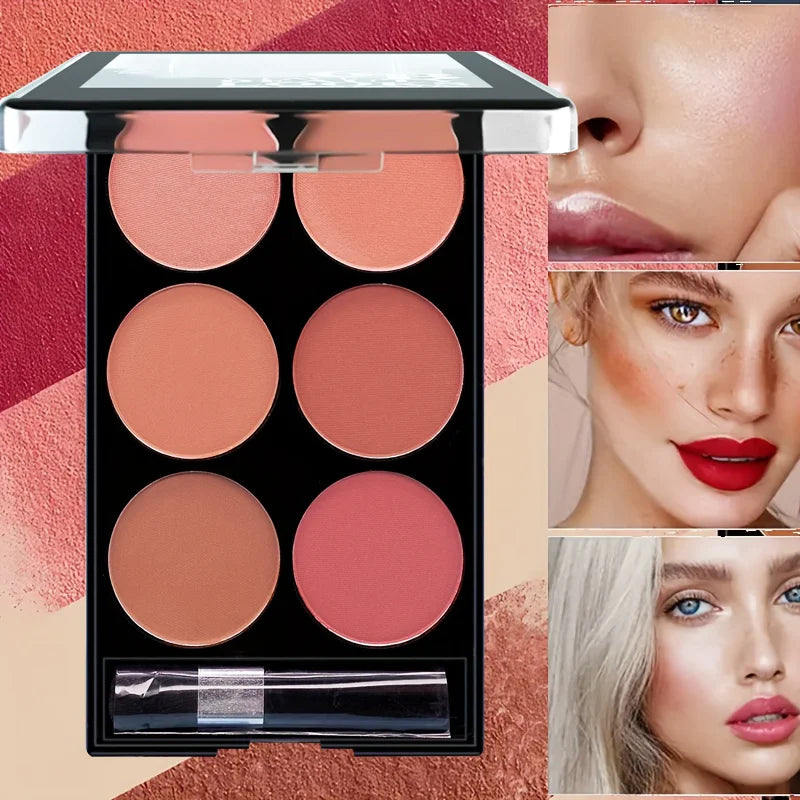 6-color blush and contouring all-in-one palette
pearlescent matte powder makeup palette