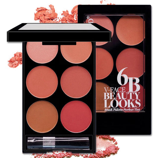 6-color blush and contouring all-in-one palette
pearlescent matte powder makeup palette