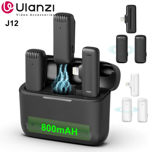 J12 Professional Wireless Lavalier Microphone For iPhone Android PC 
Live Broadcast Gaming Audio Video Recording Mini Mic