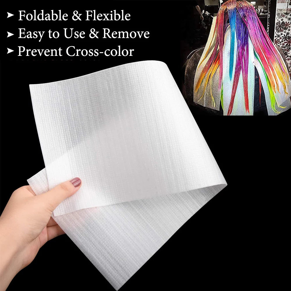 50Pcs Reusable Foam Hair Dye Paper Professional Highlighting Strips Salon Hair Coloring