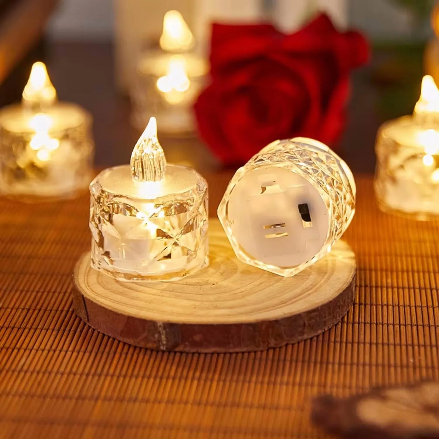Flameless LED Light Candle LED Crystal Candle Light Transparent Shell
