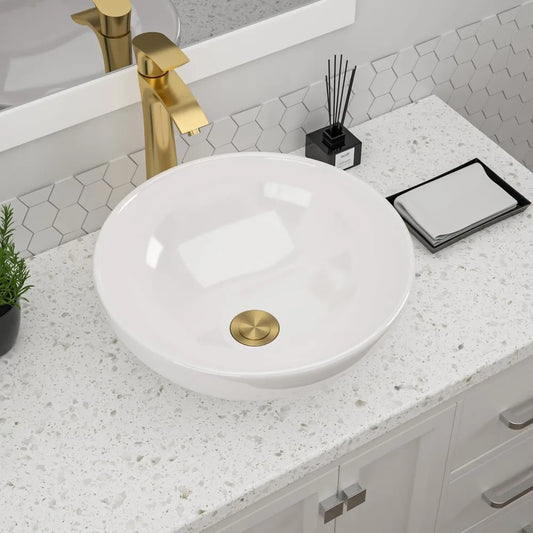 Bowl Sinks for Bathrooms     Round Small Vessel Sink 
Countertop Porcelain Round Bathroom Sink Bowl Above Counter Sink