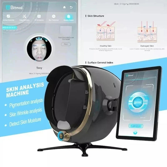 3D Skin Scanner Care Facial Analyzer Portable Detector Face Camera Test Analysis