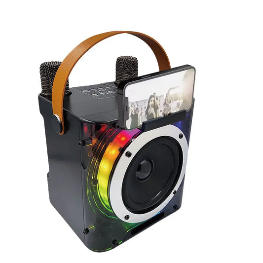 High Power Karaoke Bluetooth Speaker RGB Light 360 Stereo Surround Subwoofer  Wireless Microphone