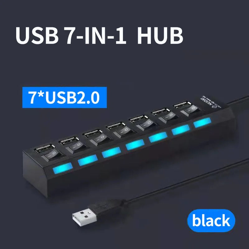 USB Hub 3.0 2.0 Multi USB High Speed Splitter Adapter
 4/7 Port Multiple Expander With Switch For PC Computer Accessories