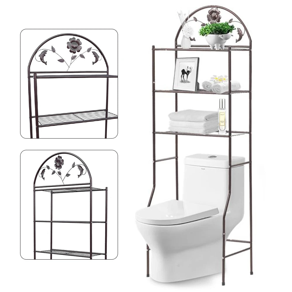 Toilet Storage Rack Metal Over-The-Toilet Storage Shelf  Space Saving for Bathroom