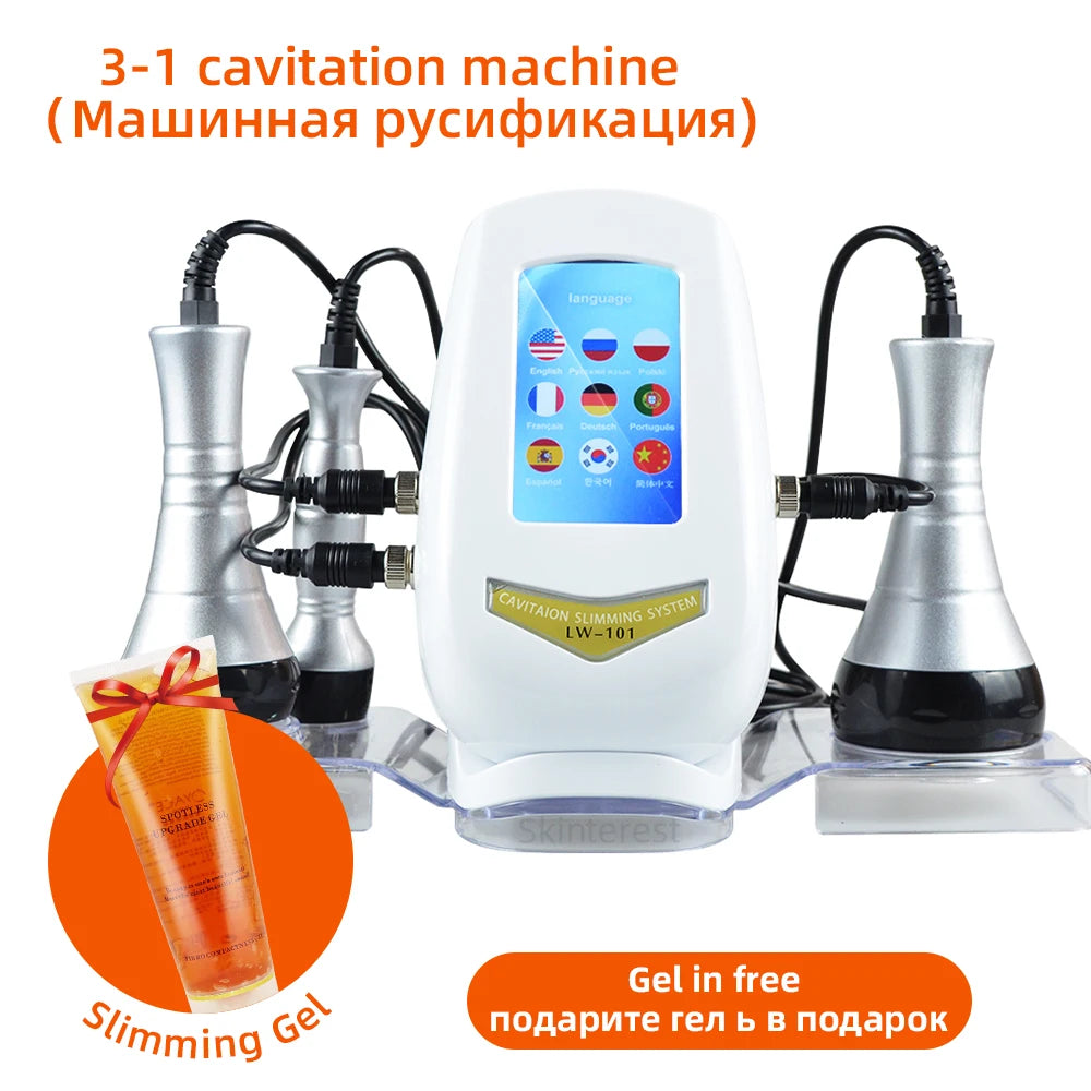 3 In 1 Beauty Body Slimming Massager Cavitation Machine Multi-Functional Device 
Face Body Tightening Lifting Spa Skincare Tool