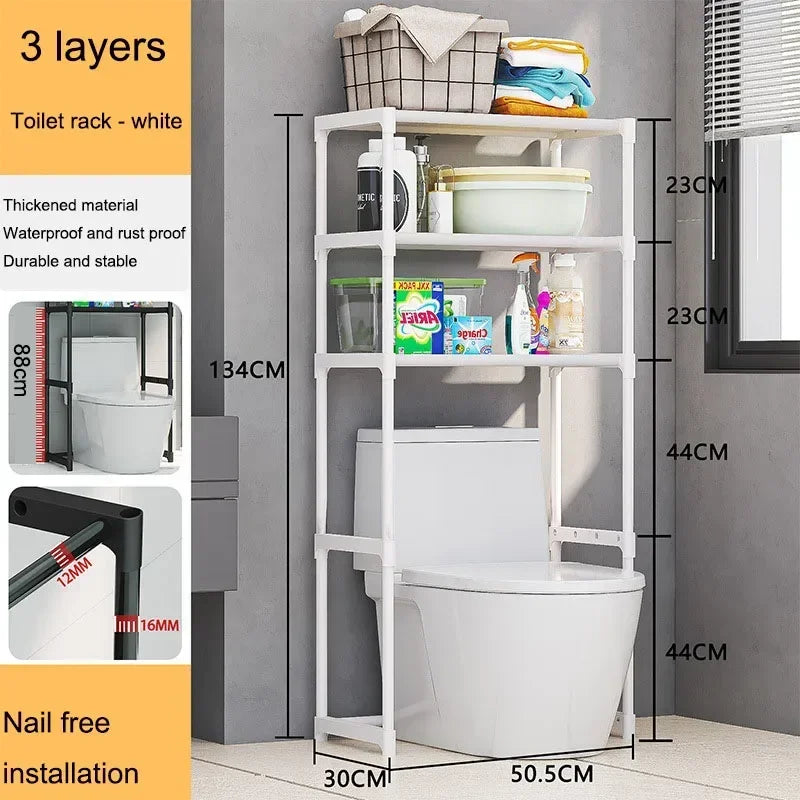 Toilet Storage Rack, Multilayer Washing Machine Shelf Multifunctional Bathroom Accessories