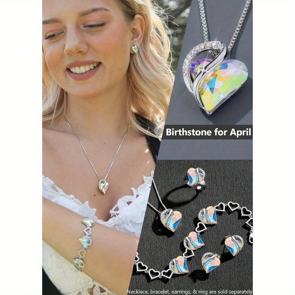 Necklaces for Women, Infinity Love Heart Pendant with Birthstone